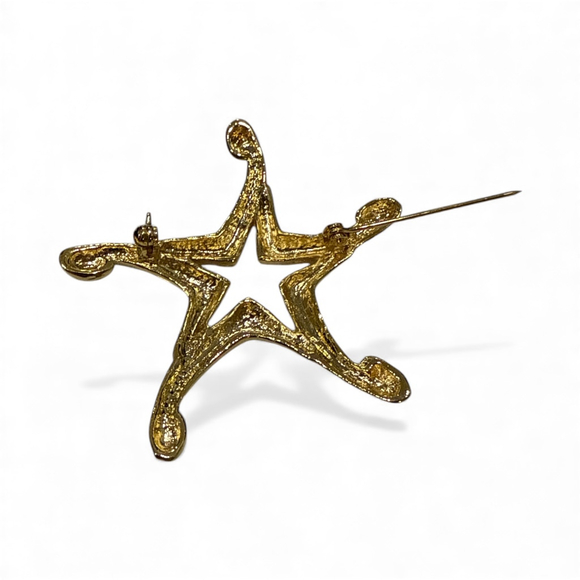 Vintage Gold-Tone Abstract Star Brooch - Picture 2 of 4